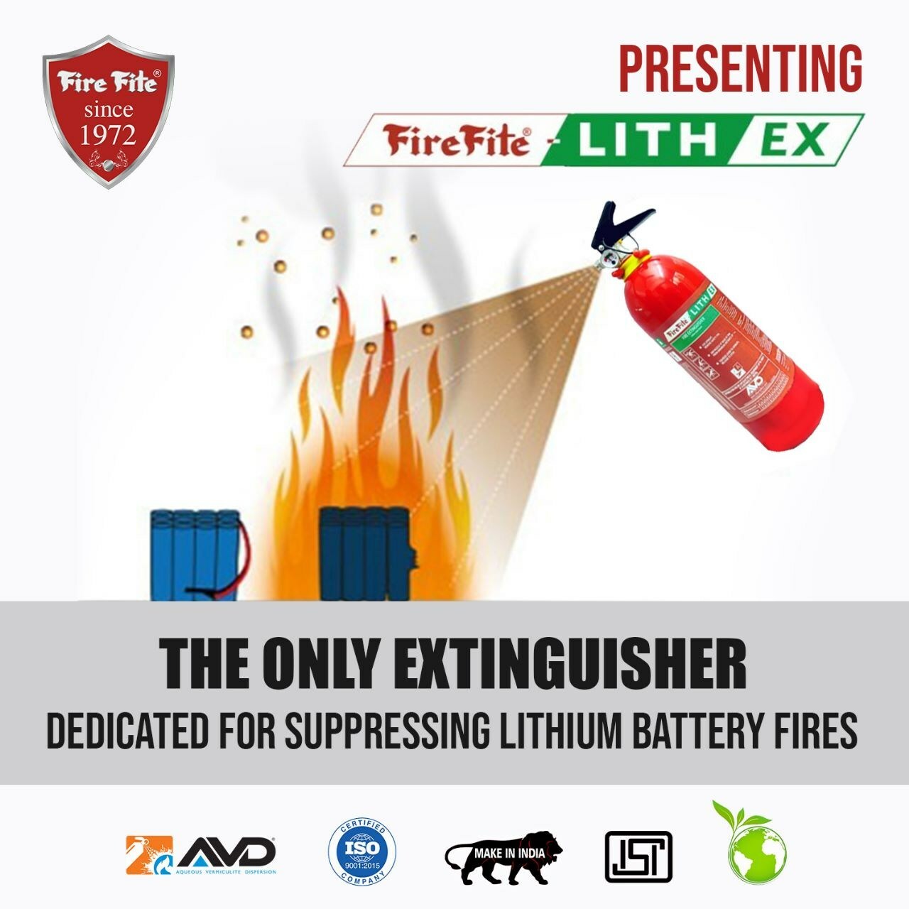 INDIA'S ANSWER TO LITHIUM-ION BATTERY EXPLOSIONS: FIREFITE LITHEX