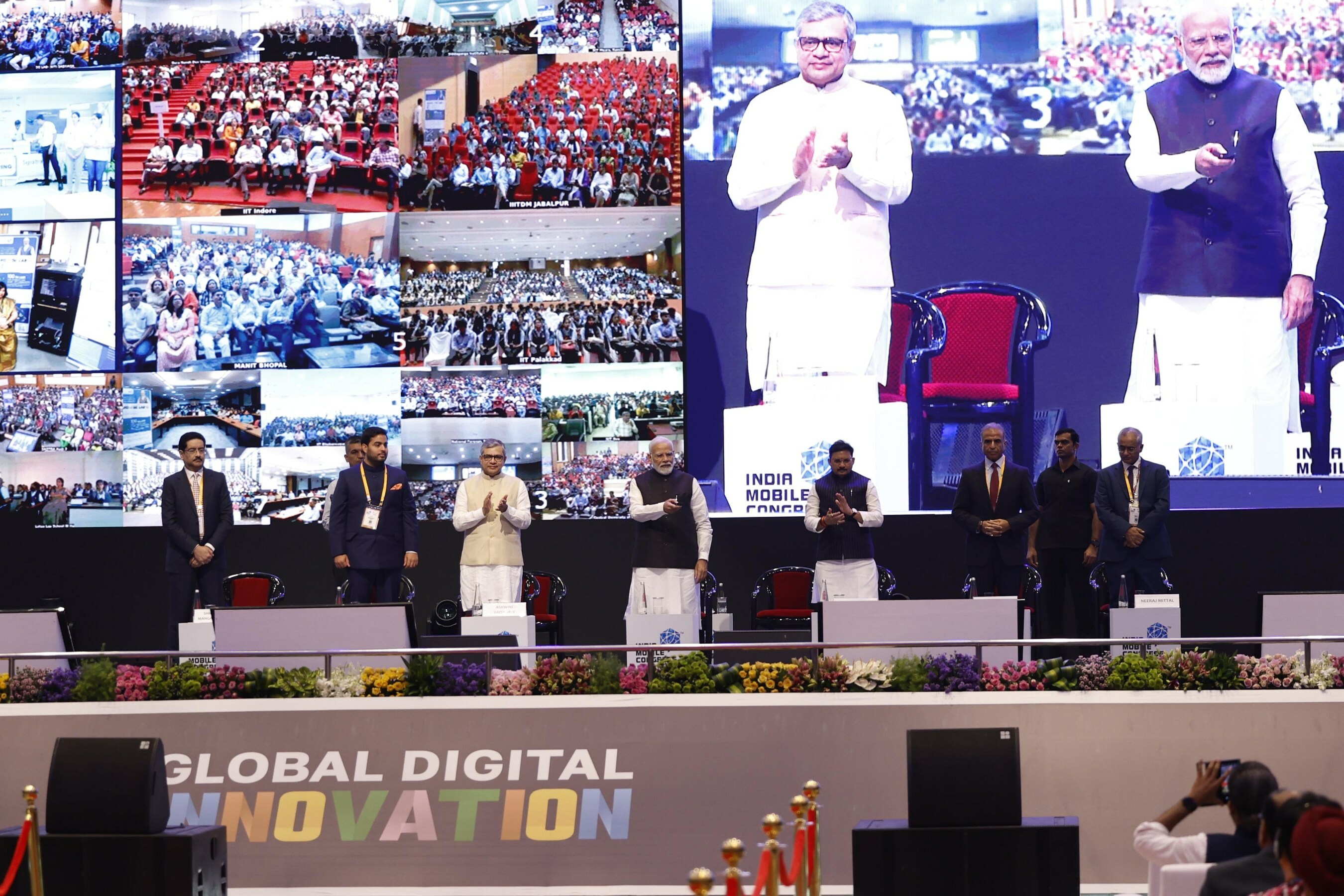 Prime Minister Narendra Modi calls for India to take global leadership in 6G at Asia's biggest Tech Show India Mobile Congress 2023 with participation from 67 countries