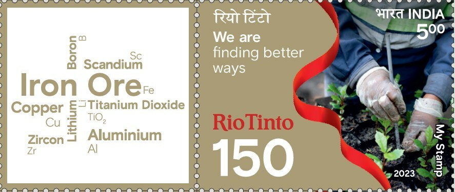 Rio Tinto celebrates 150 years with a special stamp by the Indian Department of Posts