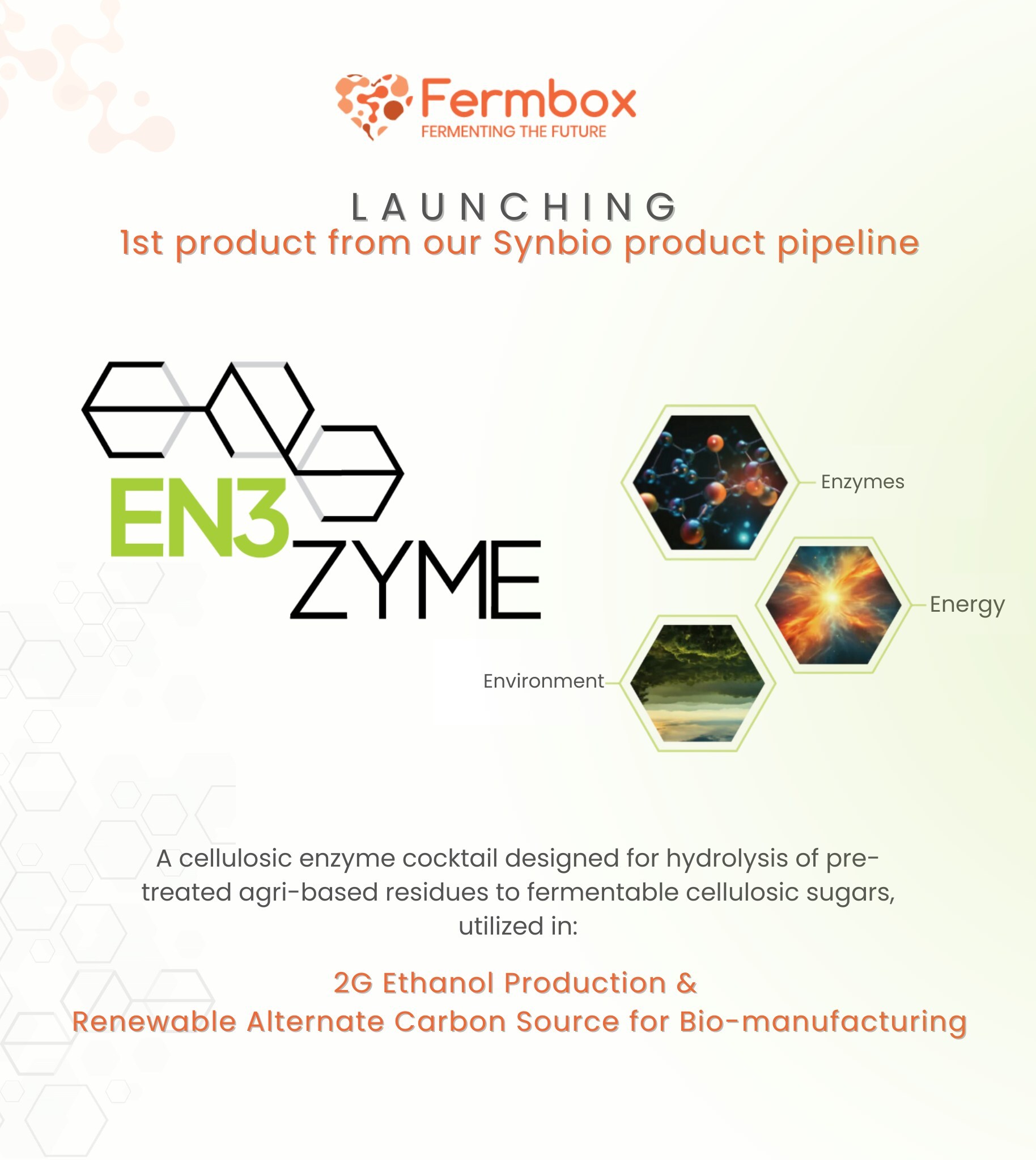 Fermbox Bio launches its first product in its Synbio product pipeline: A cellulosic enzyme cocktail to transform agricultural waste into 2G ethanol