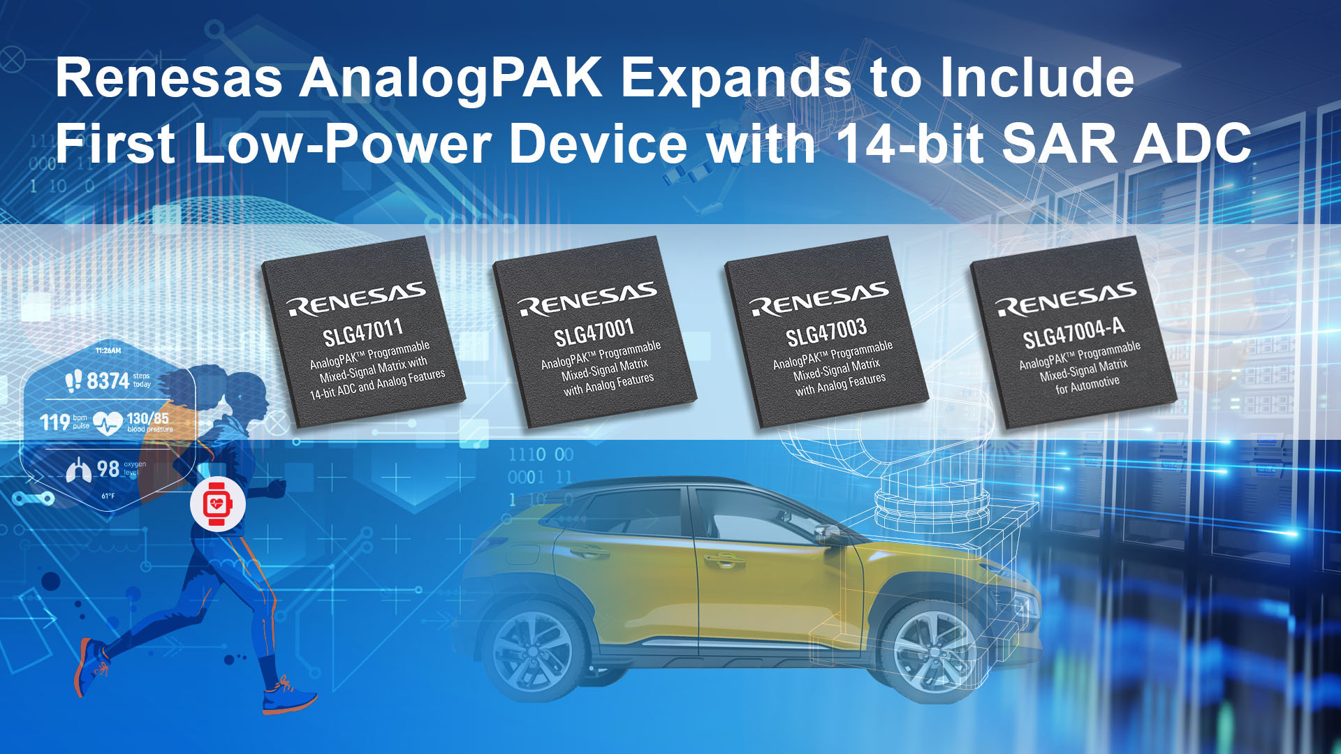 Renesas Introduces New AnalogPAK Programmable Mixed-Signal ICs, Including First Low-Power Device with 14-Bit SAR ADC