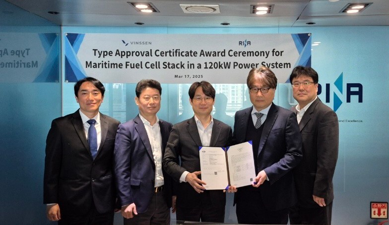 VINSSEN Receives Type Approval for Maritime Fuel Cell Stack from RINA